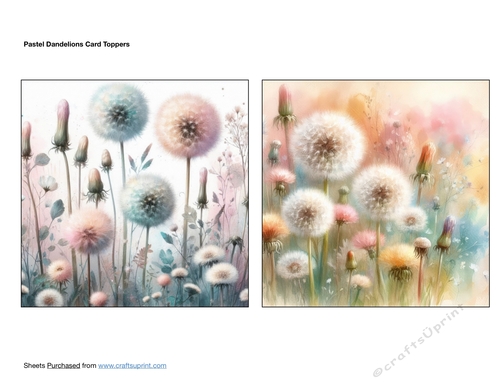 Pastel Dandelions Card Toppers