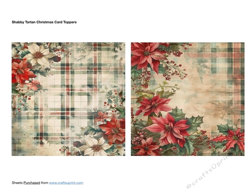 Shabby Tartan Christmas Card Toppers