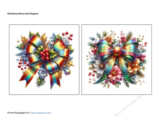 Christmas Bows Card Toppers