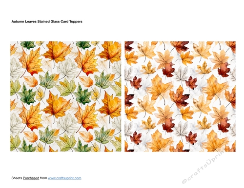Autumn Leaves Stained Glass Card Toppers