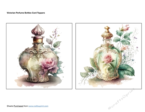 Victorian Perfume Bottles Card Toppers