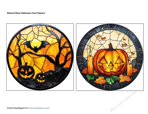 Stained Glass Halloween Card Toppers