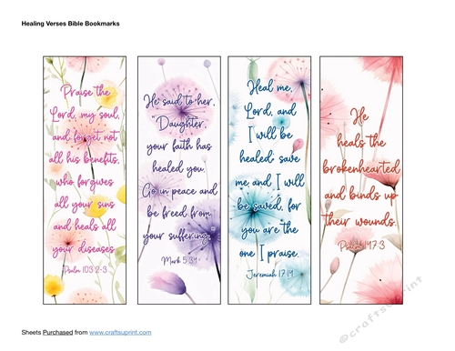 Healing Verses Bible Bookmarks