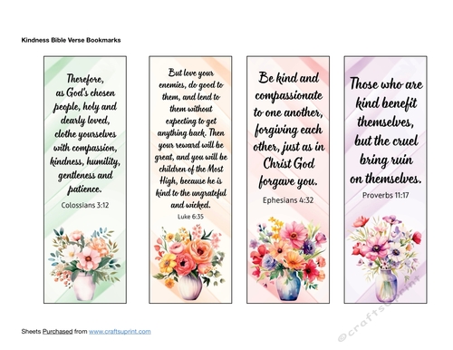 Kindness Bible Verse Bookmarks