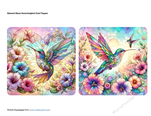 Stained Glass Hummingbird Card Topper