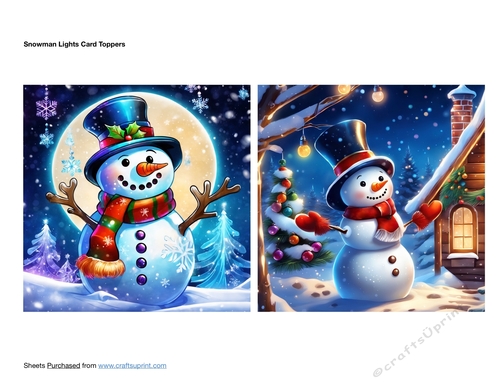 Snowman Lights Card Toppers