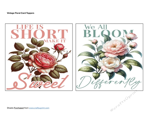 Vintage Floral Card Toppers