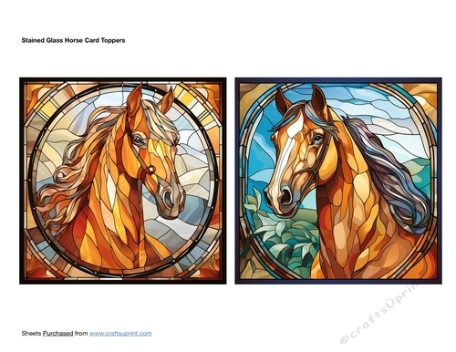Stained Glass Horse Card Toppers