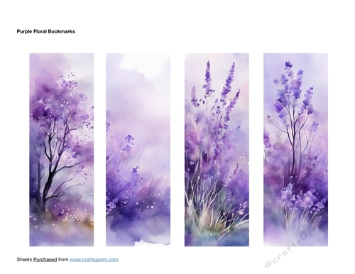 Purple Floral Bookmarks