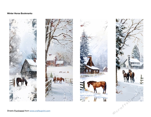 Winter Horse Bookmarks