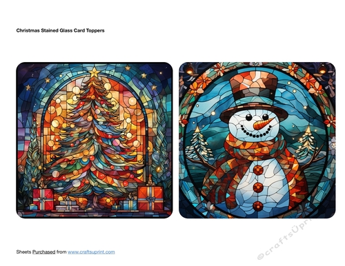 Christmas Stained Glass Card Toppers