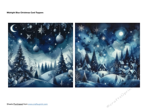 Midnight Blue Christmas Card Toppers
