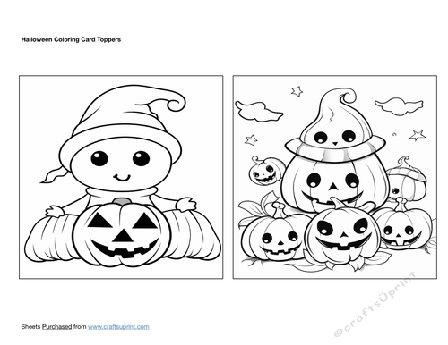Halloween Coloring Card Toppers
