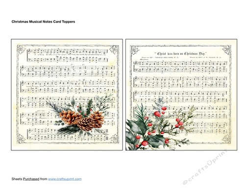 Christmas Musical Notes Card Toppers