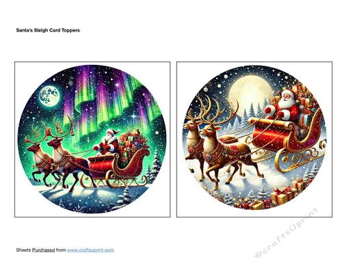 Santas Sleigh Card Toppers