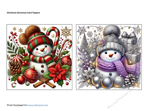 Christmas Snowman Card Toppers