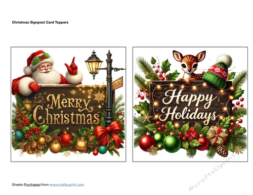Christmas Signpost Card Toppers