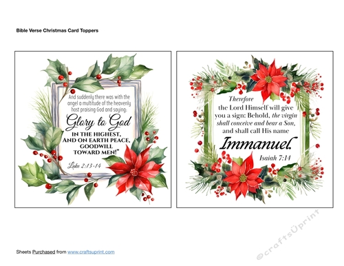 Bible Verse Christmas Card Toppers