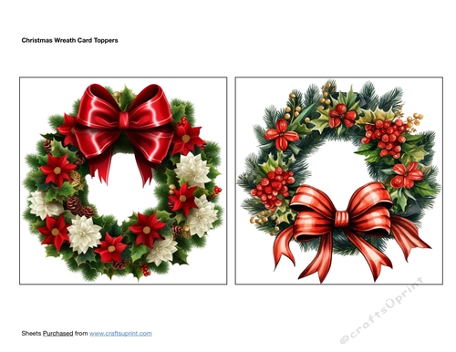 Christmas Wreath Card Toppers