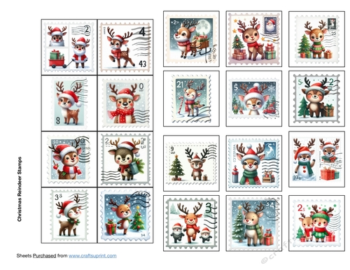 Christmas Reindeer Stamps