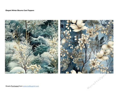 Elegant Winter Blooms Card Toppers