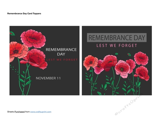 Remembrance Day Card Toppers