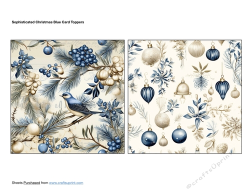 Sophisticated Christmas Blue Card Toppers