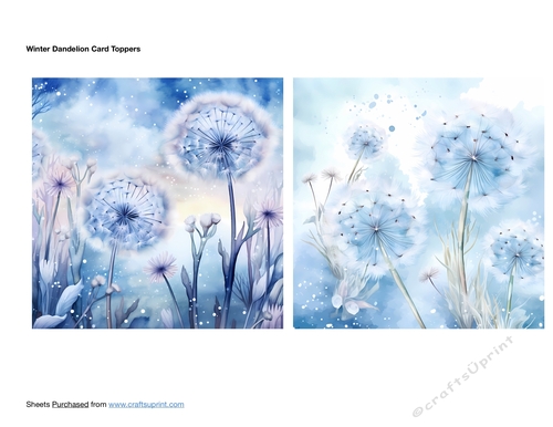 Winter Dandelion Card Toppers
