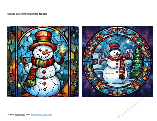Stained Glass Snowman Card Toppers