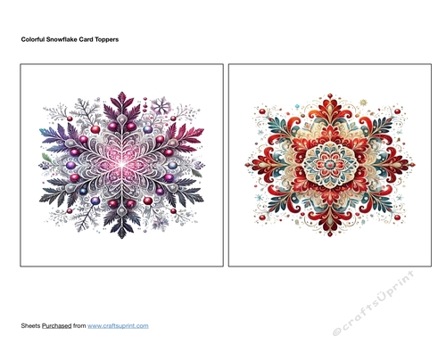 Colorful Snowflake Card Toppers