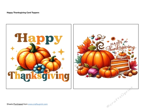 Happy Thanksgiving Card Toppers