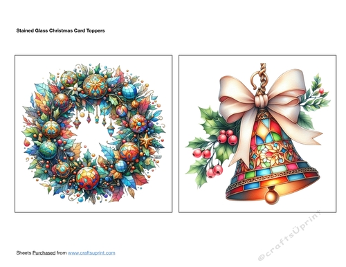 Stained Glass Christmas Card Toppers