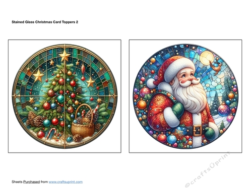 Stained Glass Christmas Card Toppers 2