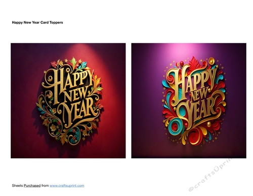Happy New Year Card Toppers