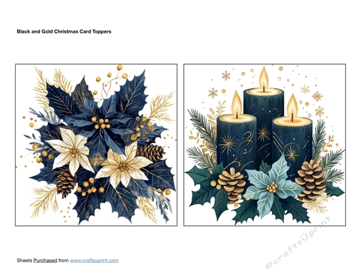 Navy and Gold Christmas Card Toppers