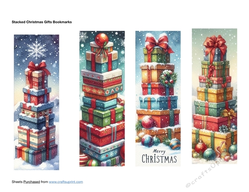 Stacked Christmas Gifts Bookmarks