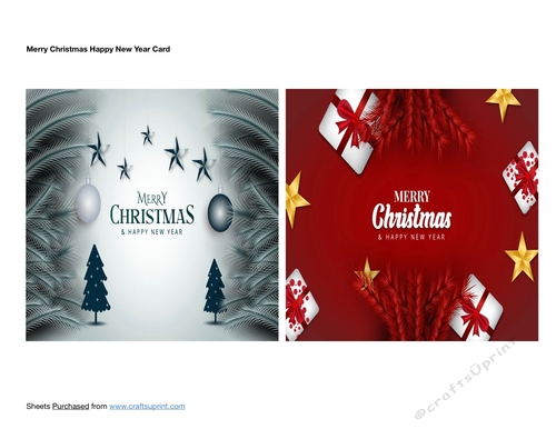 Merry Christmas Happy New Year Card Toppers