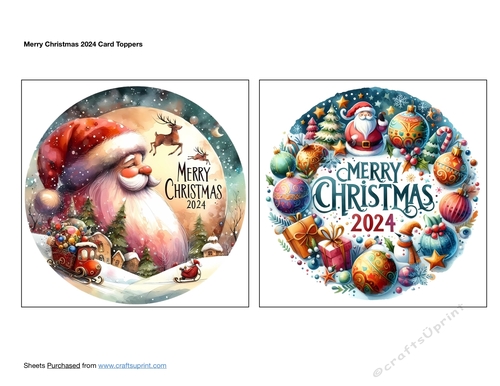 Merry Christmas 2024 Card Toppers