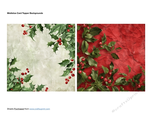 Mistletoe Card Topper Backgrounds