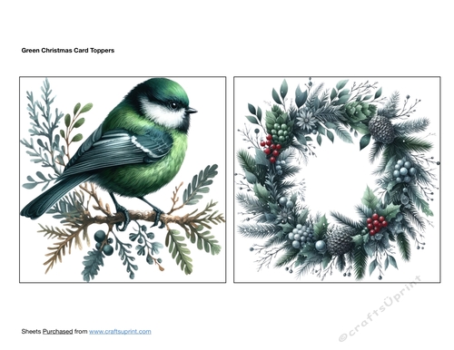 Green Christmas Card Toppers