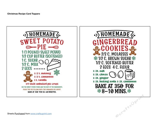 Christmas Recipe Card Toppers