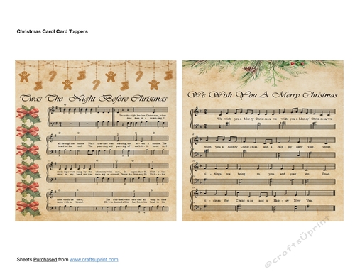 Christmas Carol Card Toppers