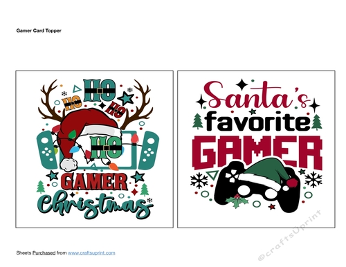Gamer Christmas Card Topper