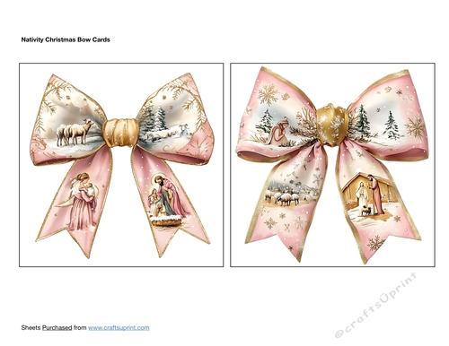 Nativity Christmas Bow Cards