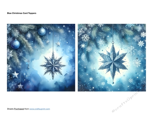 Blue Christmas Card Toppers