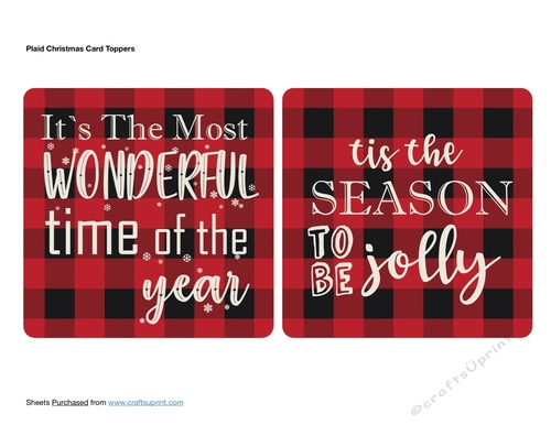 Plaid Christmas Card Toppers