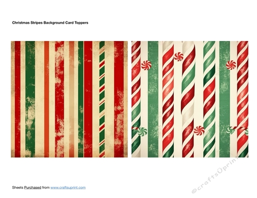 Christmas Stripes Background Card Toppers