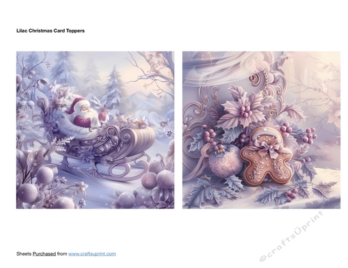 Lilac Christmas Card Toppers
