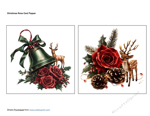 Christmas Rose Card Topper