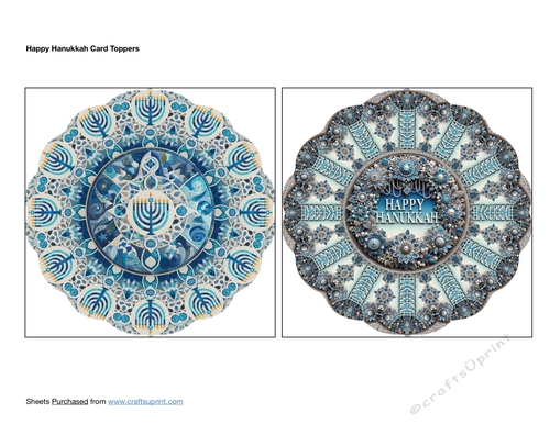 Happy Hanukkah Card Toppers